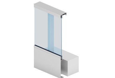 RAILING baluster sa staklenom ispunom, opremljen maskom